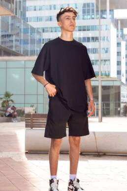 ENSEMBLE ESSENTIALS NOIR OVERSIZED HOMME