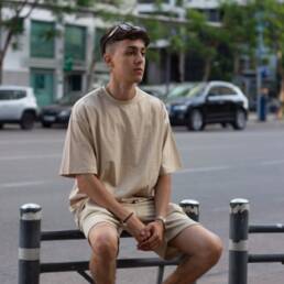 T-SHIRT ESSENTIALS BEIGE OVERSIZED HOMME